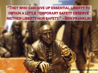 Franklin Liberty for Safety Saying